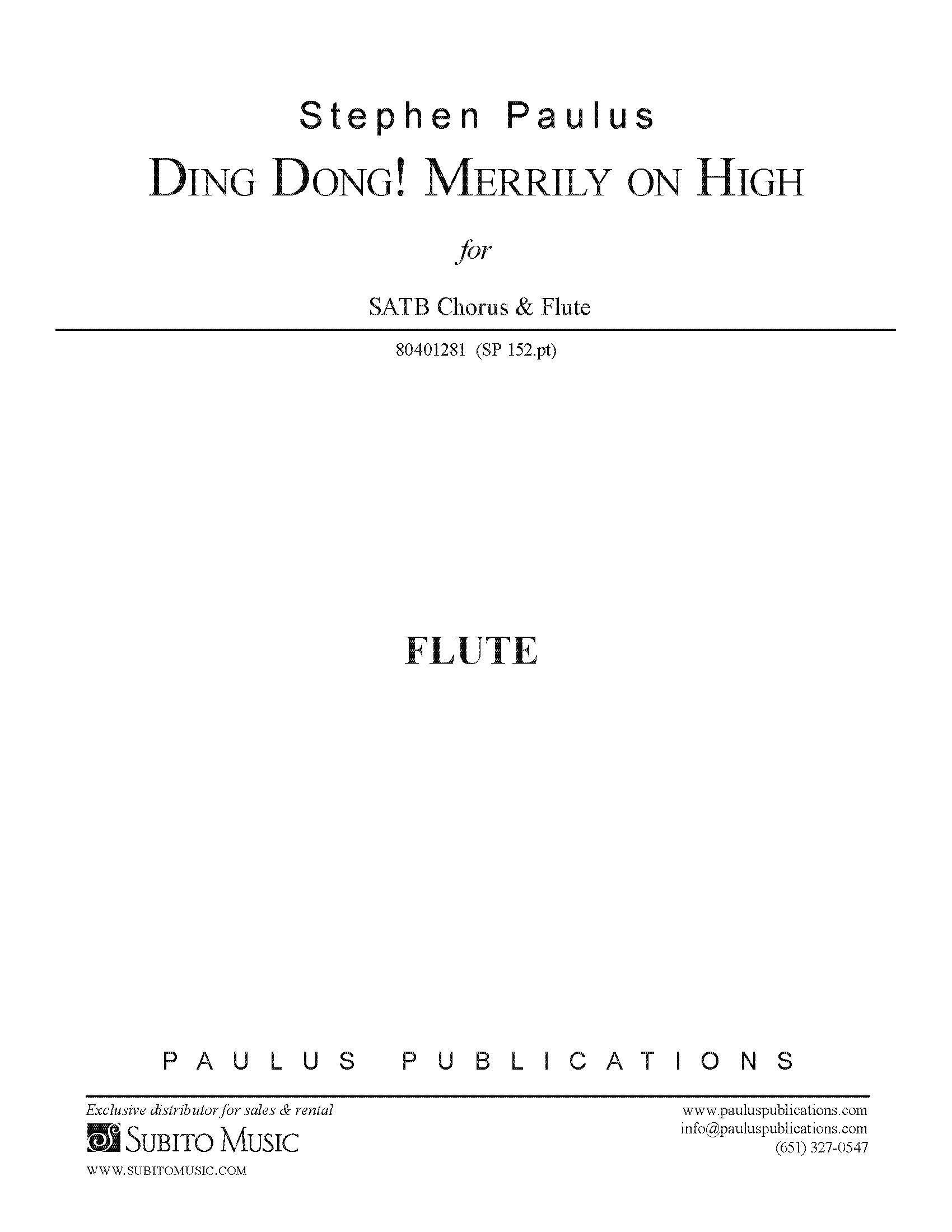 Ding Dong! Merrily on High - FLUTE PART - Click Image to Close